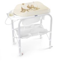 حمام نوزاد کم ایتالیا 210x210 - وان پایه دار حمام کودک همراه با تشک تعویض طرح نقاشی برند کم Cam