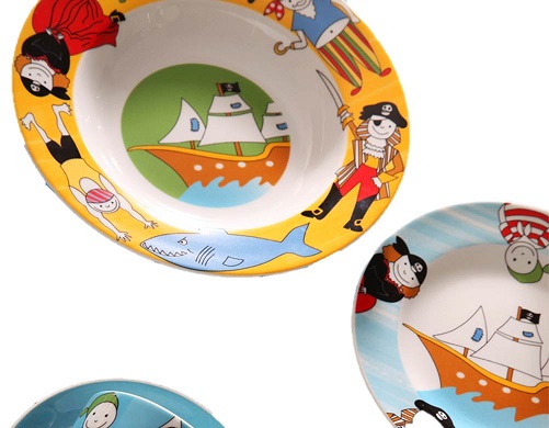 چینی زرین ایران مدل پایرت 2 - سرویس چینی 5 پارچه کودک زرین ایران مدل سری ایتالیا اف طرح پایرت | Zarin Iran Porcelain Inds Italia F PAYRET Mouse 5 Pieces Porcelain Children Dinnerware Set