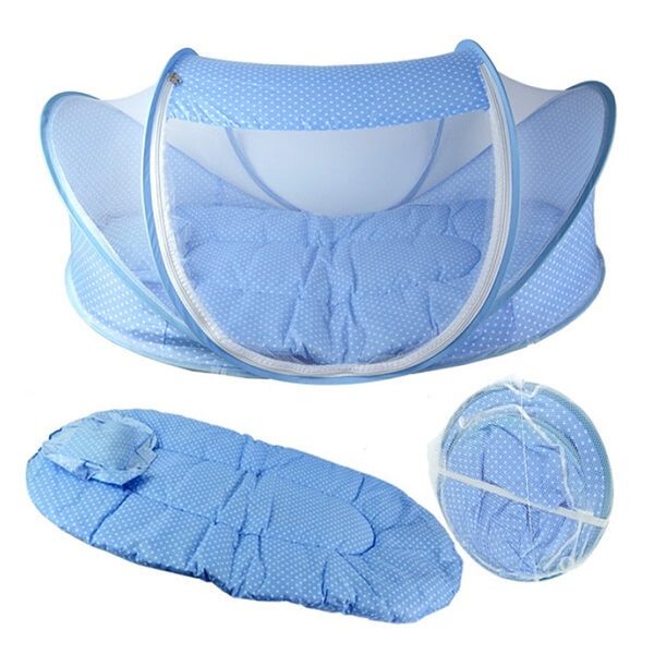 Happy Baby Mosquito Net Tent blue 2 600x600 - پشه بند تشک دار نوزادی هپی بیبی رنگ آبی