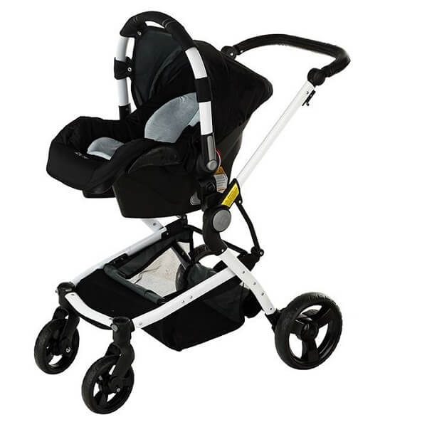 roma black stroller set 1 600x600 - سرویس کالسکه روما پلاس دلیجان ROMA Plus بدنه سفید