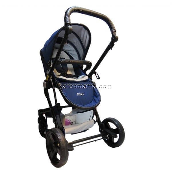 roma navy blue stroller set new10 600x600 - ست کالسکه روما پلاس ROMA Plus بدنه مشکی دلیجان
