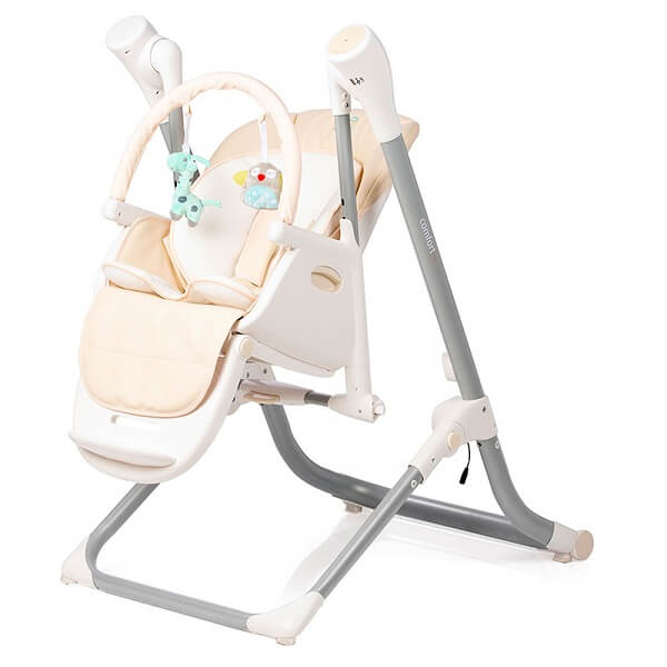 jikel light brown high chair 13 - صندلی غذای تابشو جیکل jikel مدل 3 comfort رنگ طوسی